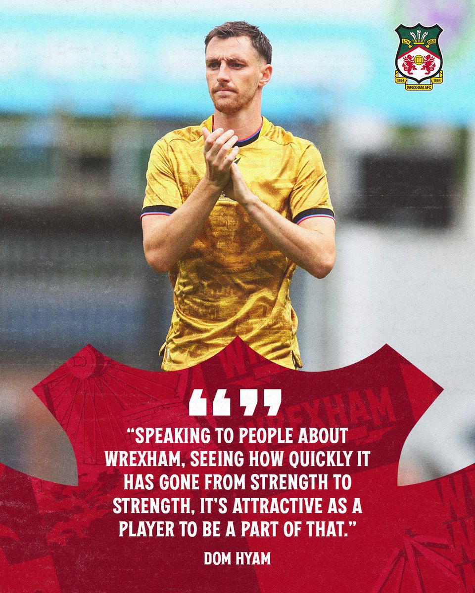 Congratulations @domhyam_95 on joining @wrexham_afc for an exciting new chapter Thanks @rovers &amp;the #roversarmy for their support over the last 3 years @juliehyam @mollyrs0 &amp; I look forward to meeting the #redarmy soon