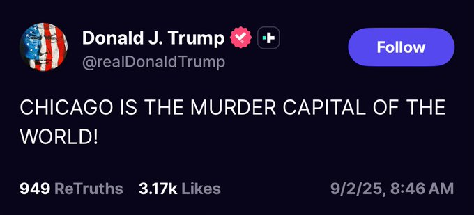 BrooklynDad_Defiant!☮️ (@mmpadellan) on Twitter photo Cities that have a higher murder rate than that of Chicago, Illinois:
1. St. Louis, MO
2. Baltimore, MD
3. Memphis, TN
4. Oakland, CA
5. New Orleans, LA
6. Cleveland, OH
7. Detroit, MI
8. Birmingham, AL
9. Washington, D.C.
10. Atlanta, GA
11. Indianapolis, IN
12. Little Rock, AR Cities that have a higher murder rate than that of Chicago, Illinois:
1. St. Louis, MO
2. Baltimore, MD
3. Memphis, TN
4. Oakland, CA
5. New Orleans, LA
6. Cleveland, OH
7. Detroit, MI
8. Birmingham, AL
9. Washington, D.C.
10. Atlanta, GA
11. Indianapolis, IN
12. Little Rock, AR