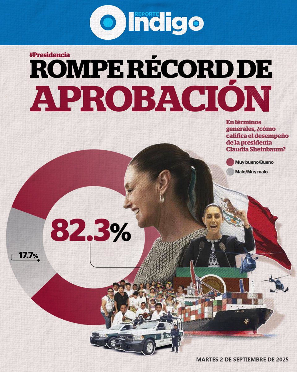 Luisa Alcalde (@luisaalcalde) on Twitter photo Las encuestas no se equivocan. A menos de cumplir un año de gobierno, la primera Presidenta en la historia de México se consolida como la mejor Presidenta del mundo.
¡El pueblo confía en el liderazgo y en la honestidad de la Presidenta <a href="/Claudiashein/">Claudia Sheinbaum Pardo</a>! Las encuestas no se equivocan. A menos de cumplir un año de gobierno, la primera Presidenta en la historia de México se consolida como la mejor Presidenta del mundo.
¡El pueblo confía en el liderazgo y en la honestidad de la Presidenta <a href="/Claudiashein/">Claudia Sheinbaum Pardo</a>!