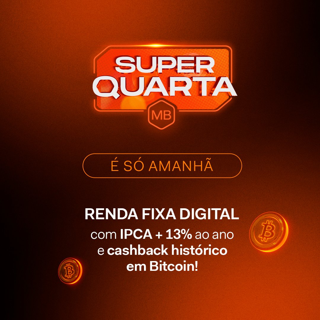 Tudo pronto para aproveitar a oferta de #RendaFixaDigital dessa  #SuperQuarta? 🤑 3% de cashback em #Bitcoin 🔥 Retorno de até 155% do CDI  Cadastre-se já para receber antes de todo mundo: https://t.co/HjQbjLluf9
