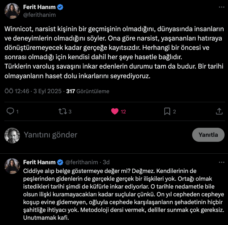 Kuzgun Nogay (@kuzgunnogay) on Twitter photo Sevgili Meryem <a href="/ferithanim/">Ferit Hanım</a> "Unutmamak kafi" demiş...
Doğru, lakin şahsen ben bir tık üstündeyim:
#UnutursamKalbimKurusun Sevgili Meryem <a href="/ferithanim/">Ferit Hanım</a> "Unutmamak kafi" demiş...
Doğru, lakin şahsen ben bir tık üstündeyim:
#UnutursamKalbimKurusun