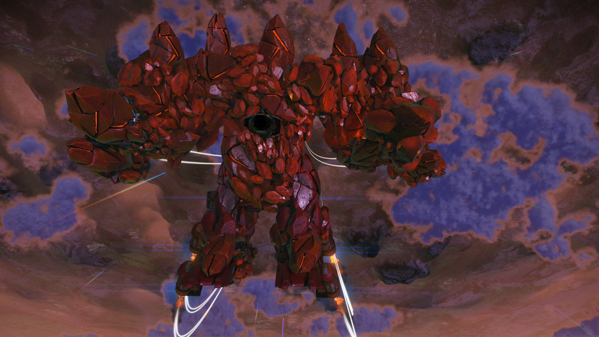 TeamTangent's tweet photo. The things you can do in @NoMansSky now is so wild!

My newest corvette creation - The Fire Giant - And YES it is a FLYABLE SHIP! 

#NoMansSky #NoMansSkyVoyagers https://t.co/CyYKxkG5m4