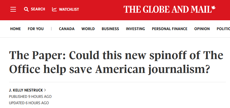 Seems risky to raise the stakes even higher than "is this as good as The Office"