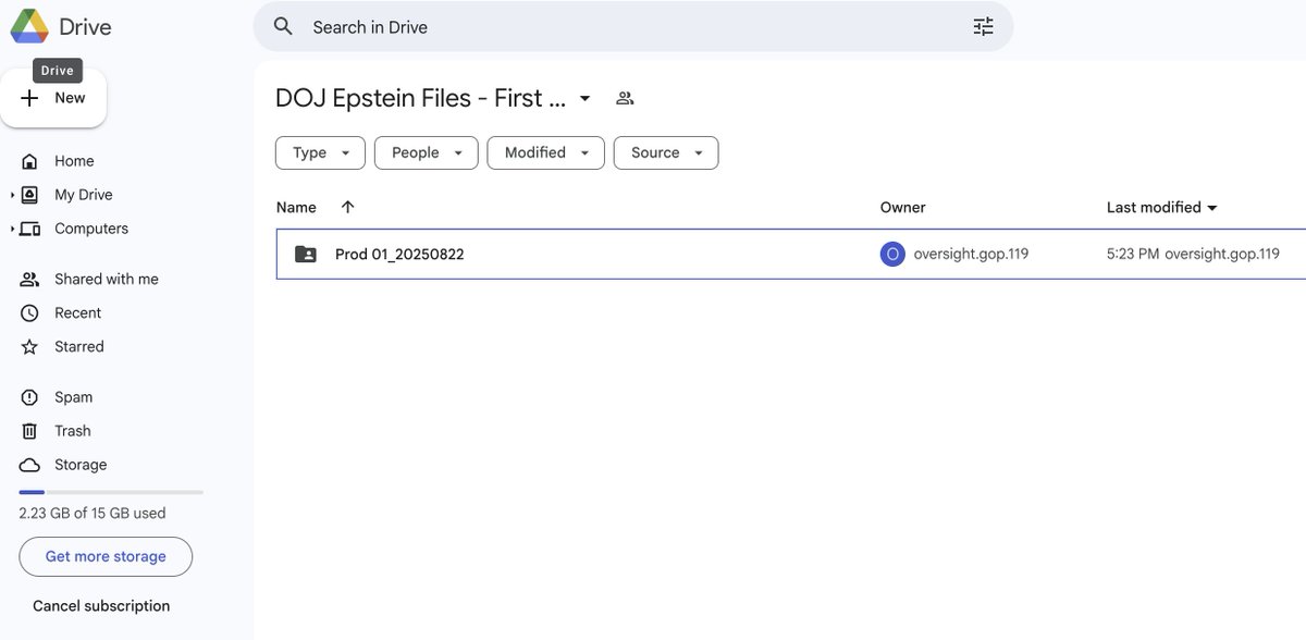 wtf the epstein files from the oversight committee are on a google drive?? :D