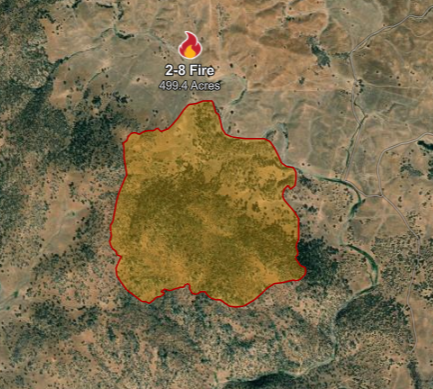 KernFiregraph's tweet photo. #2_8Fire / #28Fire the fire has been mapped by FIRIS at 499 acres. https://t.co/eHintPxmQ2