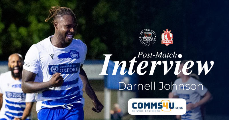 OxCityFC's tweet photo. ✔️ First goal of the season
✔️ First clean sheet of the season

We caught up with Darnell Johnson after tonight's win over Alfreton. 

#OCFC | @Comms4uUk