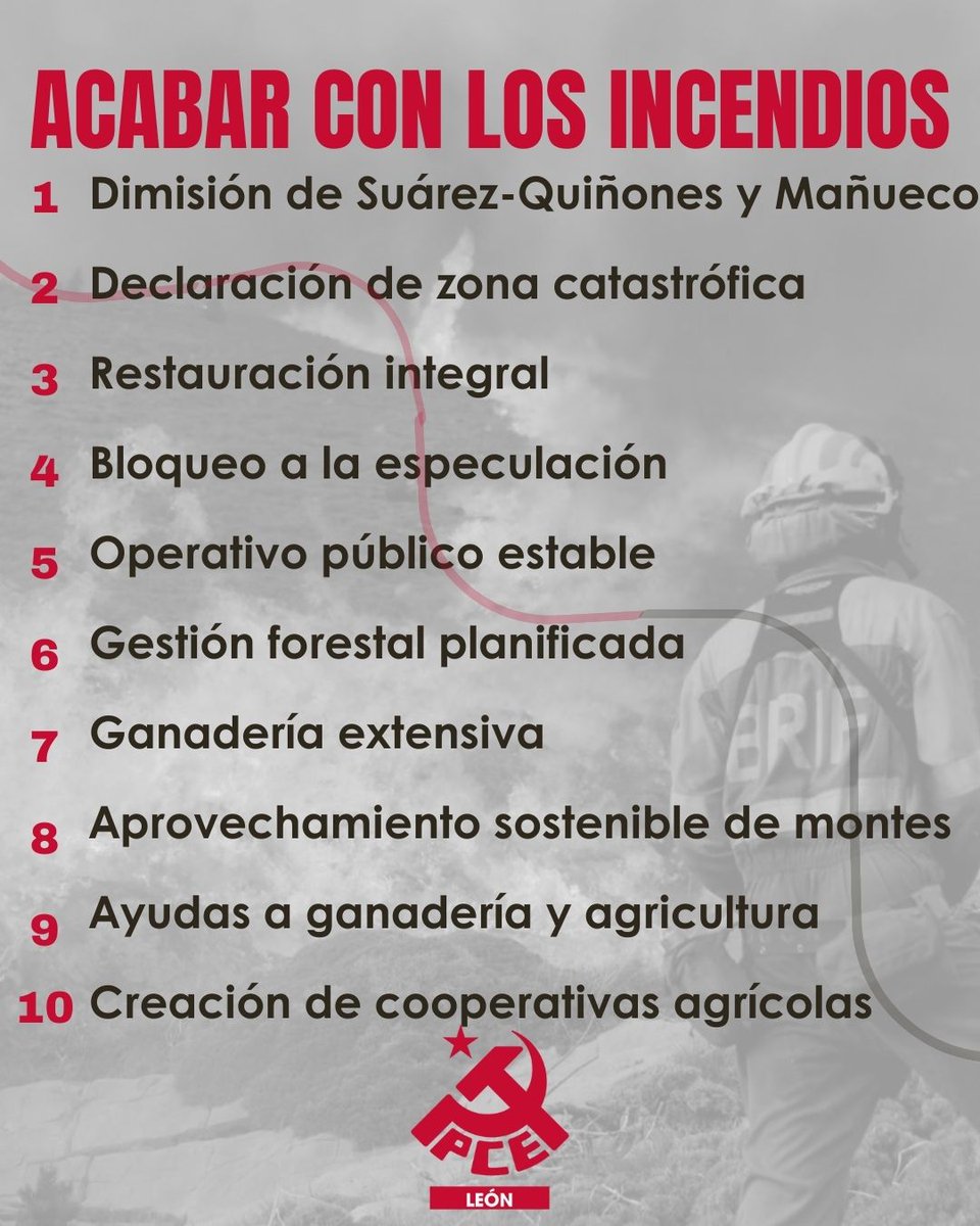 📋 El capital privado y sus gestores son responsables de los incendios en León 🔥

🫰En sus ganancias están nuestras pérdidas

👊En nuestra lucha su fracaso

🔟 puntos para ponerles freno

👇

#Leonesp #Bierzo