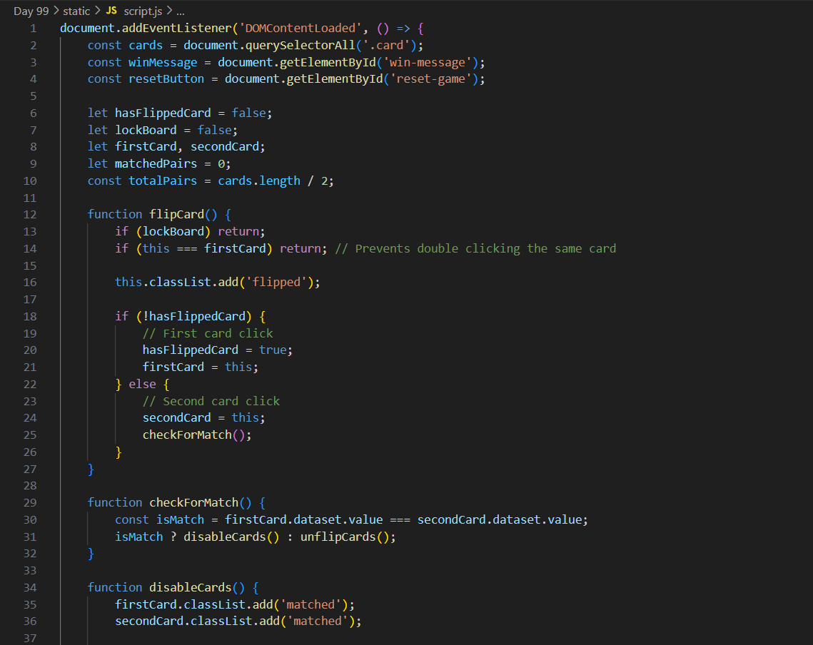 AnshumanSparsh's tweet image. ✅ Day 99/100 #100DaysOfCode

Built a Memory Match game with a Flask backend to serve the board and heavy JavaScript on the frontend to handle all the game logic.
Play it here: memory-matcher-giqx.onrender.com

#Python #Flask #JavaScript #GameDev #buildinpublic