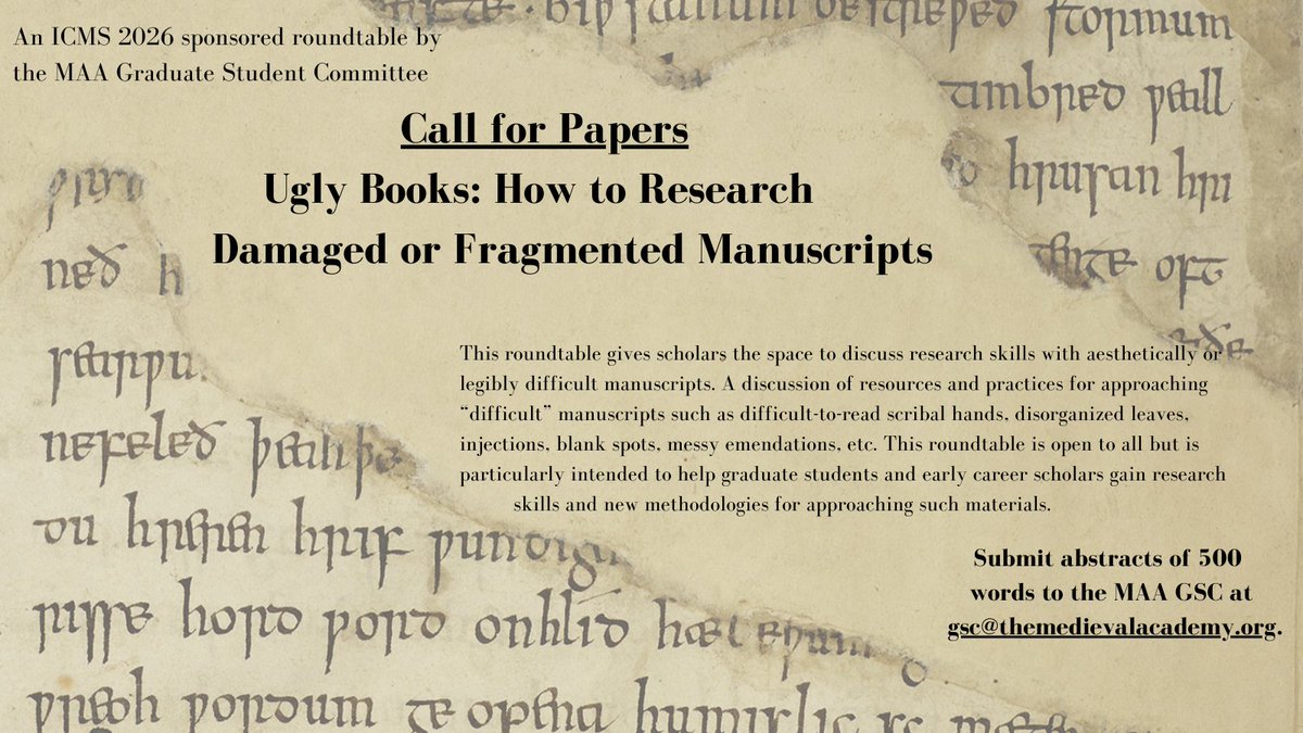 Please submit applications to our email (gsc@themedievalacademy.org) for this ICMS roundtable by September 8th.