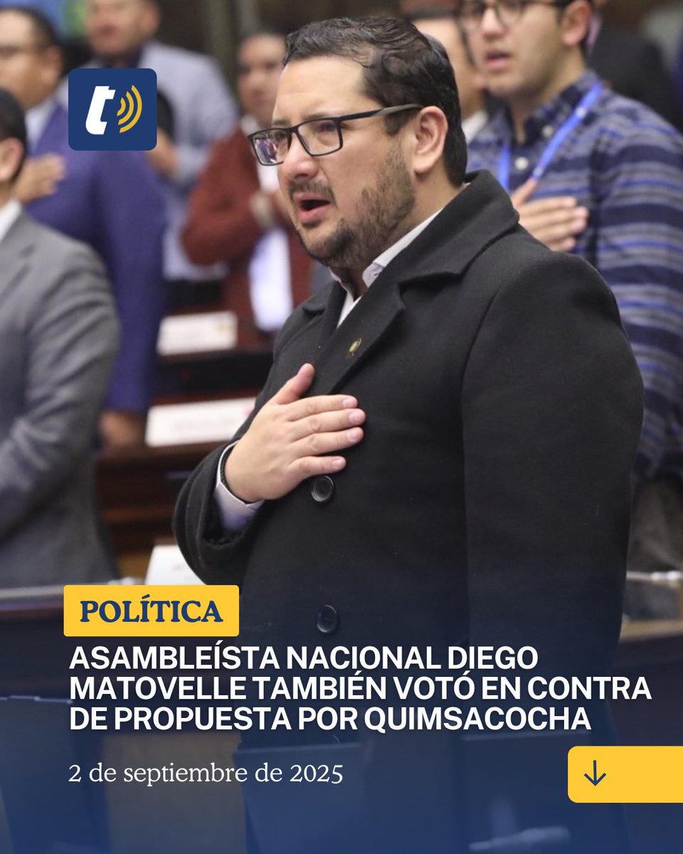 tomebamba's tweet photo. El asambleísta de origen azuayo, Diego Matovelle, alterno de Annabella Azín, votó en contra de la moción para cambiar el orden del día, que buscaba que la ministra de Ambiente rinda cuentas en el pleno sobre la entrega de la licencia ambiental a Dundee Precious Metals, para la explotación del proyecto minero Loma Larga –Quimsacocha.

La moción fue presentada por el asambleísta cuencano Gerardo Machado y respaldada por cinco de los seis legisladores representantes del Azuay: el proponente Machado, Roque Ordóñez, Mabel Méndez, Adrián Castro y Anthony Becerra. Por su parte, la asambleísta Camila León votó en contra. La moción no prosperó al registrarse un empate de 67 a favor, 67 en contra y 3 abstenciones.

El asambleísta alterno Matovelle, que asistía a esta sesión ante la ausencia de la titular, madre del Presidente Daniel Noboa, también se opuso a esta iniciativa que buscaba la comparecencia de la ministra para que responda por la controvertida licencia ambiental a la empresa minera canadiense.

#MineríaEcuador #Cuenca #LomaLarga #Quimsacocha #QuimsacochaNoSeToca #AguaEsVida