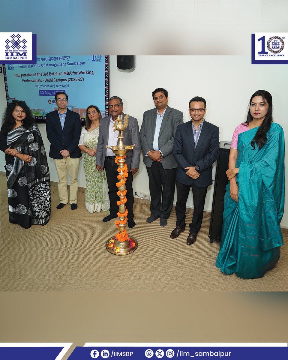 iim_sambalpur's tweet image. On 30 Aug. 2025, #IIMSambalpur inaugurated the 3rd Batch of the #MBA for #WorkingProfessionals at the ISID #Delhi Campus.

The occasion also featured a #RoundtableDiscussion on “Future Skills 4.0: Leveraging AI &amp;amp; Emerging Technologies for a Resilient and Sustainable Future”