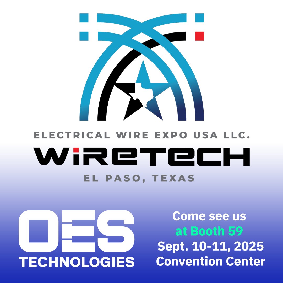 oes_inc's tweet image. We invite you to join us at booth 59 on September 10 and 11 at WireTech El Paso 2025, for a preview of our enhanced #visionsystem, designed to ensure consistent quality and improve process reliability in #wireharnessmanufacturing. #QualityControl #ProcessReliability
