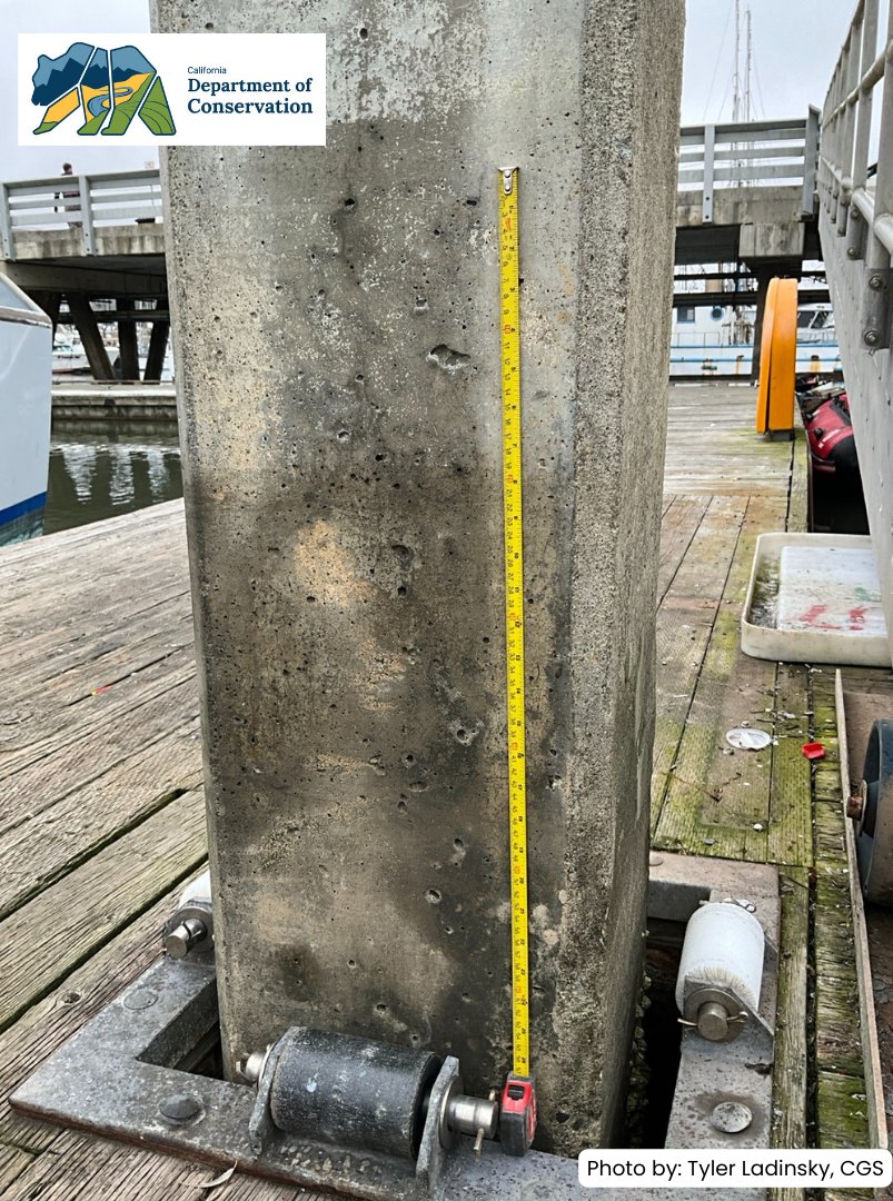 The July 29 M8.8 Kamchatka Peninsula #earthquake triggered a #tsunami advisory along CA’s coast. #CaGeoSurvey scientists surveyed sites, incl. Pillar Point Harbor, where watermarks showed surges raising/lowering boat ramps overnight. Data improves hazard models, maps &amp; planning.