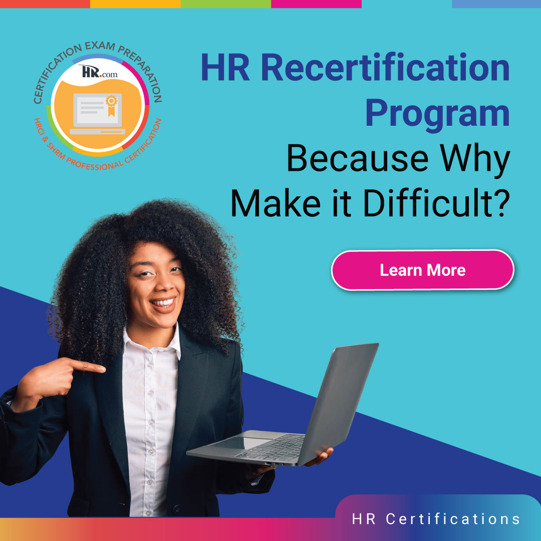 Don't lose those hard-earned letters after your name.
HR.com Recertification Program = less "where do I find credits?!" and more getting s**t done!
Learn more about the program today. okt.to/dEy4zU #HR #SHRM #HRCI