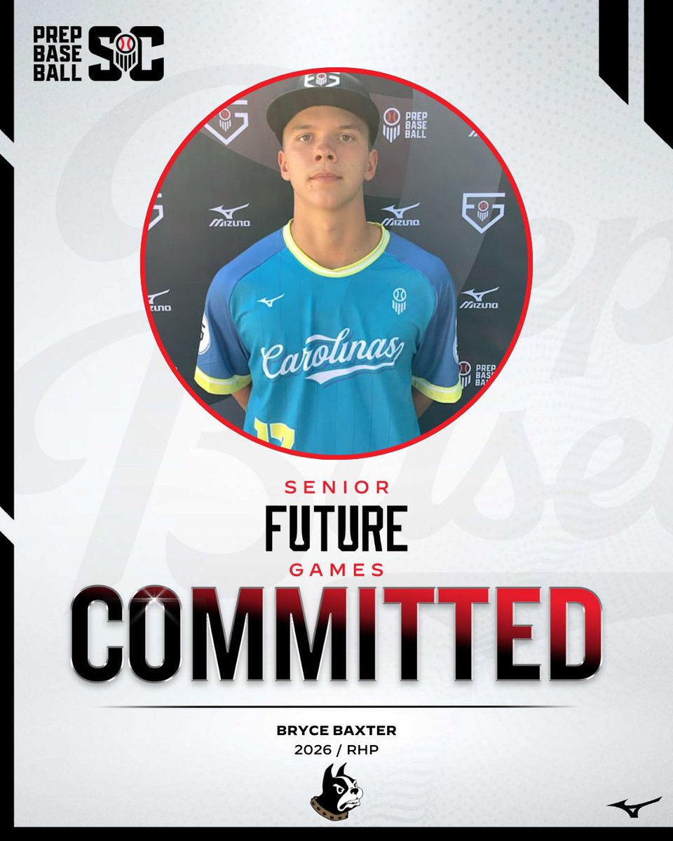 PrepBaseball_SC's tweet photo. ‘26 RHP Bryce Baxter (@BryceBaxter_ ; @RHSBaseballSC) has committed to @WoffordBaseball

Baxter was a member for #TeamCarolinas at the 2025 Senior Future Games. #PBSFG25

👤 PROFILE: https://t.co/PhhQPzbKLr https://t.co/cWCaoKpxLn