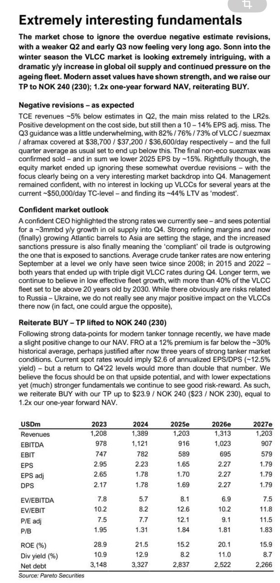 Updated TP from Pareto. $FRO