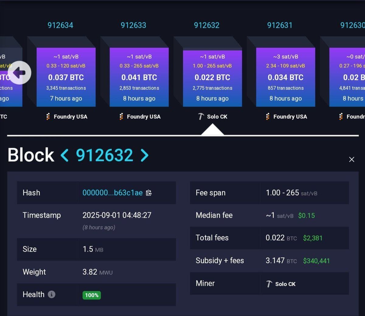 Solo Madenci Tek Başına Bitcoin Blok Ödülünü Kazandı

Bir solo madenci, tek başına tüm bir $BTC bloğunu başarıyla kazdı ve yaklaşık 340 bin dolar değerinde ödül elde etti. Küçük ihtimallere rağmen gerçekleşen bu olay, bireysel madencilerin hâlâ şansını deneyebildiğini ve Bitcoin