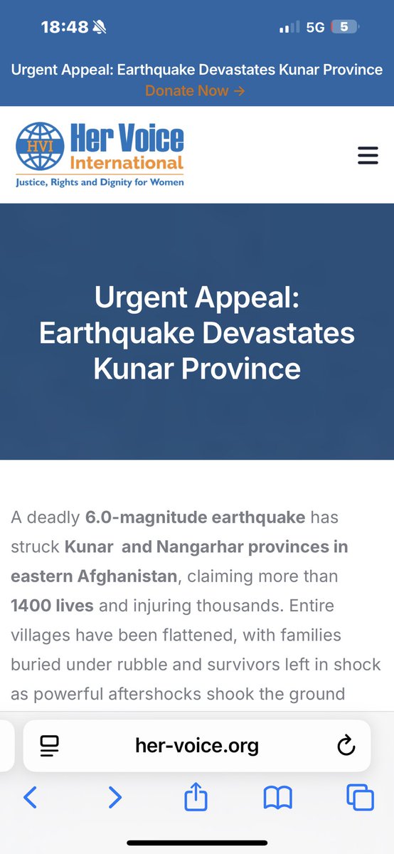 hervoice_intl's tweet photo. 🚨 Urgent Appeal: Earthquake in Afghanistan 
Her Voice International aims to raise fund  for Kunar Earthquake:
✅ Emergency healthcare
✅ Food &amp; clean water
✅ Shelter &amp; blankets

Please donate  through this link: https://t.co/zPSuj8cLTB

#KunarEarthquake #AfghanistanRelief https://t.co/SChSRhGOYd