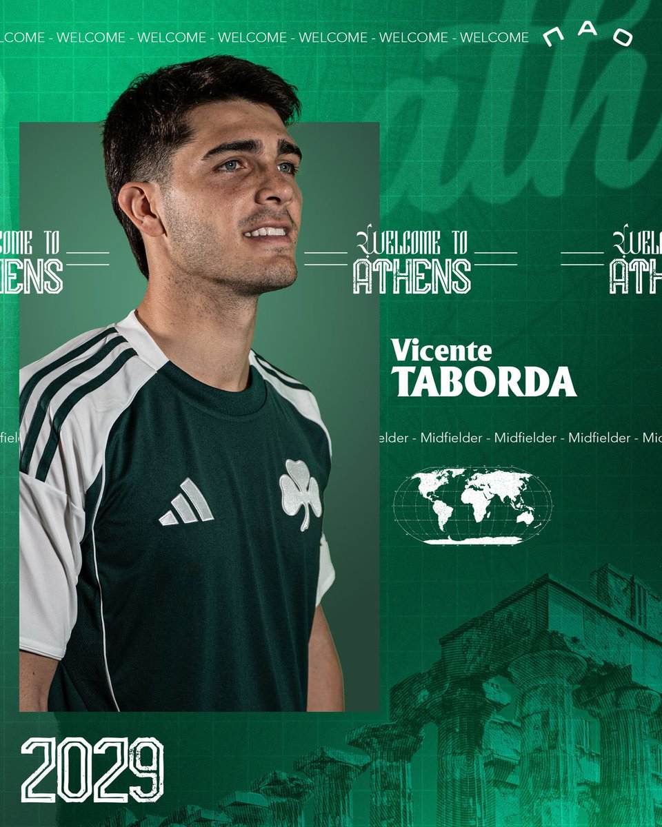 Welcome to Athens, Vicente ☘️🏛️

#PAOFC #Panathinaikos