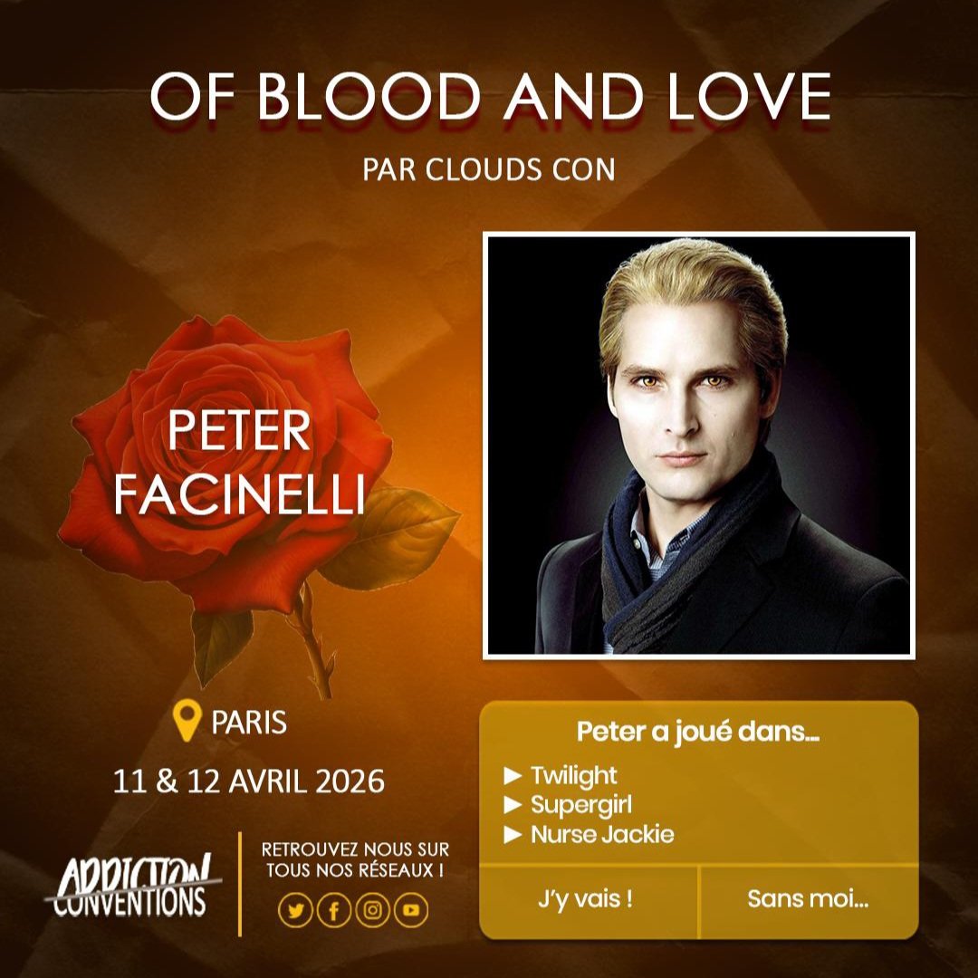 AddictionConv's tweet photo. Peter Facinelli sera à la #OBAL de @CloudsCon. #Twilight
🎟 : https://t.co/I2HVTjjfeE https://t.co/DowS3ZT5Gl