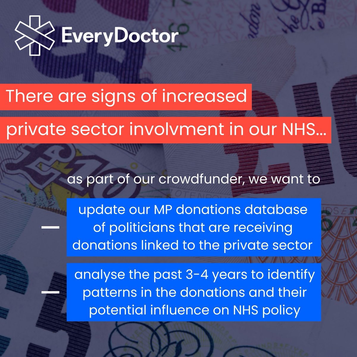 EveryDoctor (@everydoctoruk) on Twitter photo 💙 A HUGE thank you to everyone who’s donated to our Privatisation Research Fund so far! The response has been incredible — and we’re grateful for your support.
Every £ makes a difference in holding politicians accountable.
🙏 Please donate if you can → crowdfunder.co.uk/p/everydoctor-… 💙 A HUGE thank you to everyone who’s donated to our Privatisation Research Fund so far! The response has been incredible — and we’re grateful for your support.
Every £ makes a difference in holding politicians accountable.
🙏 Please donate if you can → crowdfunder.co.uk/p/everydoctor-…