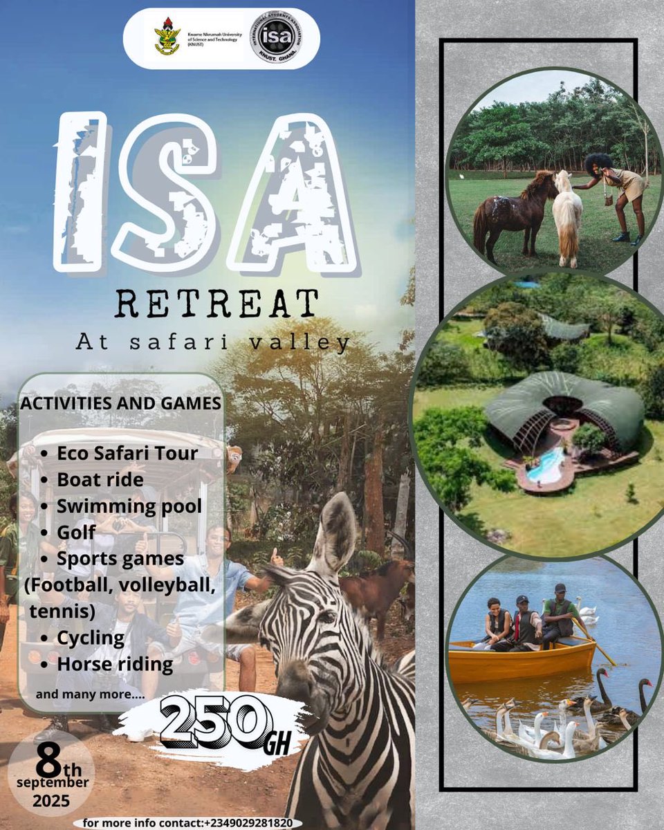 isaknust_gh's tweet image. ISA Retreat: The Ultimate Post-Exam Escape! 🌴

After exams, what next?  Time to unwind! 
Are you ready to make memories? 🏖️🐎

#Anticipate
#ISARetreat2025