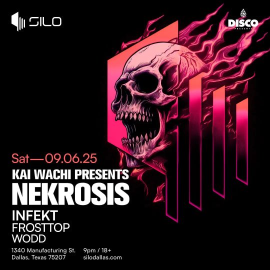 THIS WEEKEND’S HEADLINERS AT SILO DALLAS

9.05.25 Friday: TCHAMI X AC SLATER
9.06.25 Saturday: KAI WACHI

Use promo code “TXFEST” to save online!
silodallas.com