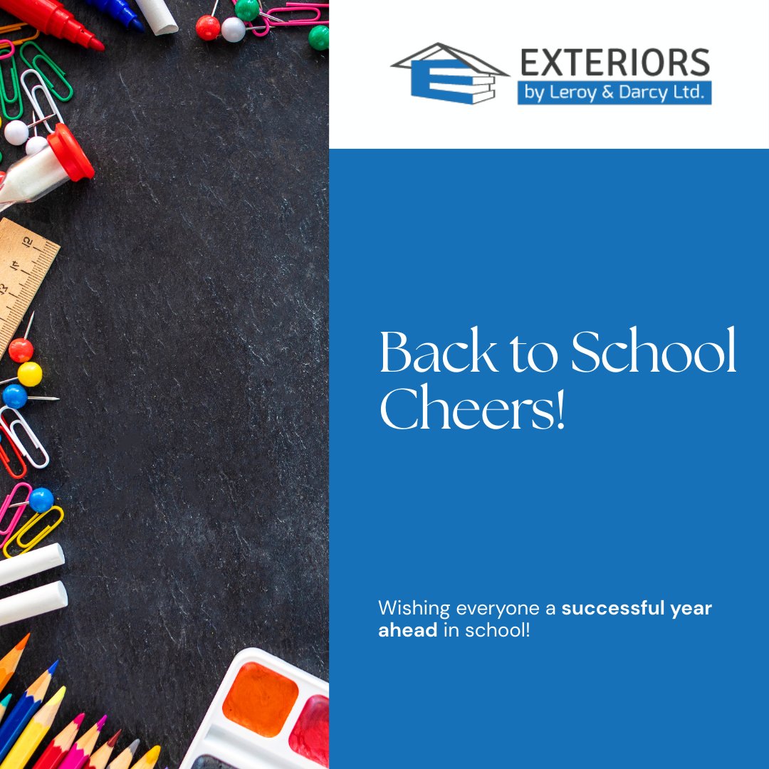 Wishing all the students, teachers, and families the very best as a new school year begins! 🍎✏️ From all of us at Exteriors by Leroy &amp; Darcy, may this year be filled with learning, growth, and success! 😊💙

#YQL #Lethbridge #SouthernAlberta #EastKootenays #YYC #Calgary #Alberta