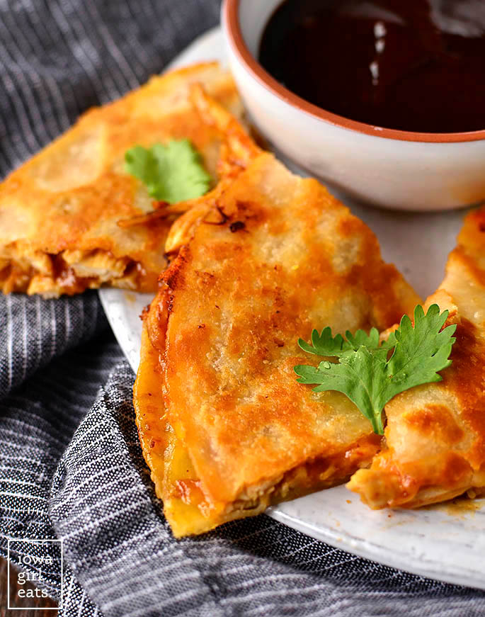 BBQ Chicken Quesadillas >> iowagirleats.com/bbq-chicken-qu…
