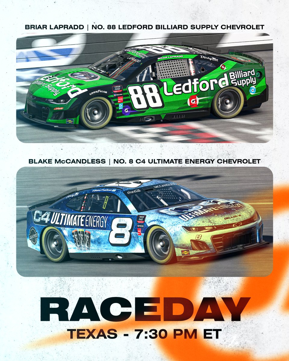 eTexas. 

Tune in tonight: enascar.com/live