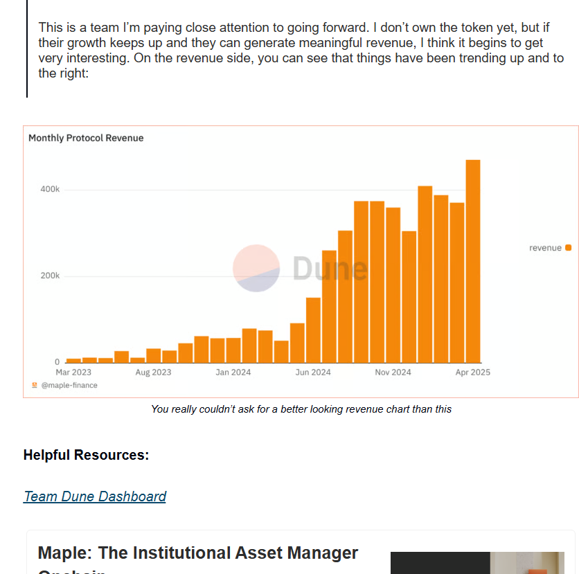 In April 2025, we wrote about 7 pre-token teams and 7 teams with liquid tokens.

We just published an update looking at how we did.

$SYRUP from <a href="/maplefinance/">Maple</a> was a standout.

April Price: $0.16
Most Recent High: ~$0.67 (Jul 25) = 4.19x

(Full article in next post)