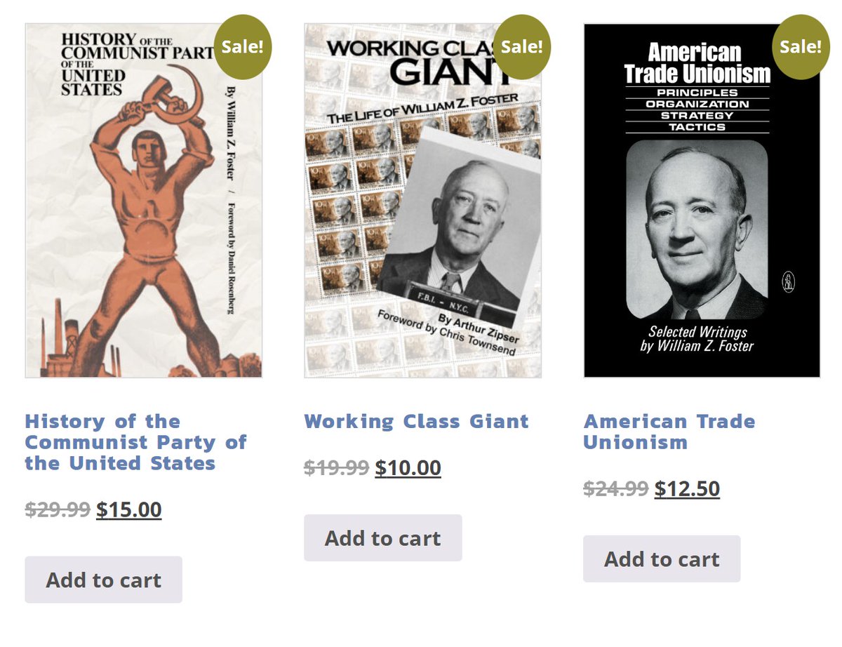 INTERNATIONAL PUBLISHERS (@intpubnyc) on Twitter photo William Z. Foster passed on Sept. 1, 1961. To honor his life and legacy, we're offering books by and about Foster at 50% off...one week only! At intpubnyc.com #WilliamZFoster <a href="/communistsusa/">Communist Party USA</a> <a href="/PeoplesWorld/">PeoplesWorld</a> <a href="/ny_ycl/">New York Young Communist League</a> <a href="/AHAhistorians/">American Historical Association</a> <a href="/iww/">Industrial Workers of the World</a> <a href="/wcstudies/">Working-Class Studies Association</a> <a href="/jacobin/">Jacobin</a> <a href="/DemSocialists/">DSA</a> William Z. Foster passed on Sept. 1, 1961. To honor his life and legacy, we're offering books by and about Foster at 50% off...one week only! At intpubnyc.com #WilliamZFoster <a href="/communistsusa/">Communist Party USA</a> <a href="/PeoplesWorld/">PeoplesWorld</a> <a href="/ny_ycl/">New York Young Communist League</a> <a href="/AHAhistorians/">American Historical Association</a> <a href="/iww/">Industrial Workers of the World</a> <a href="/wcstudies/">Working-Class Studies Association</a> <a href="/jacobin/">Jacobin</a> <a href="/DemSocialists/">DSA</a>