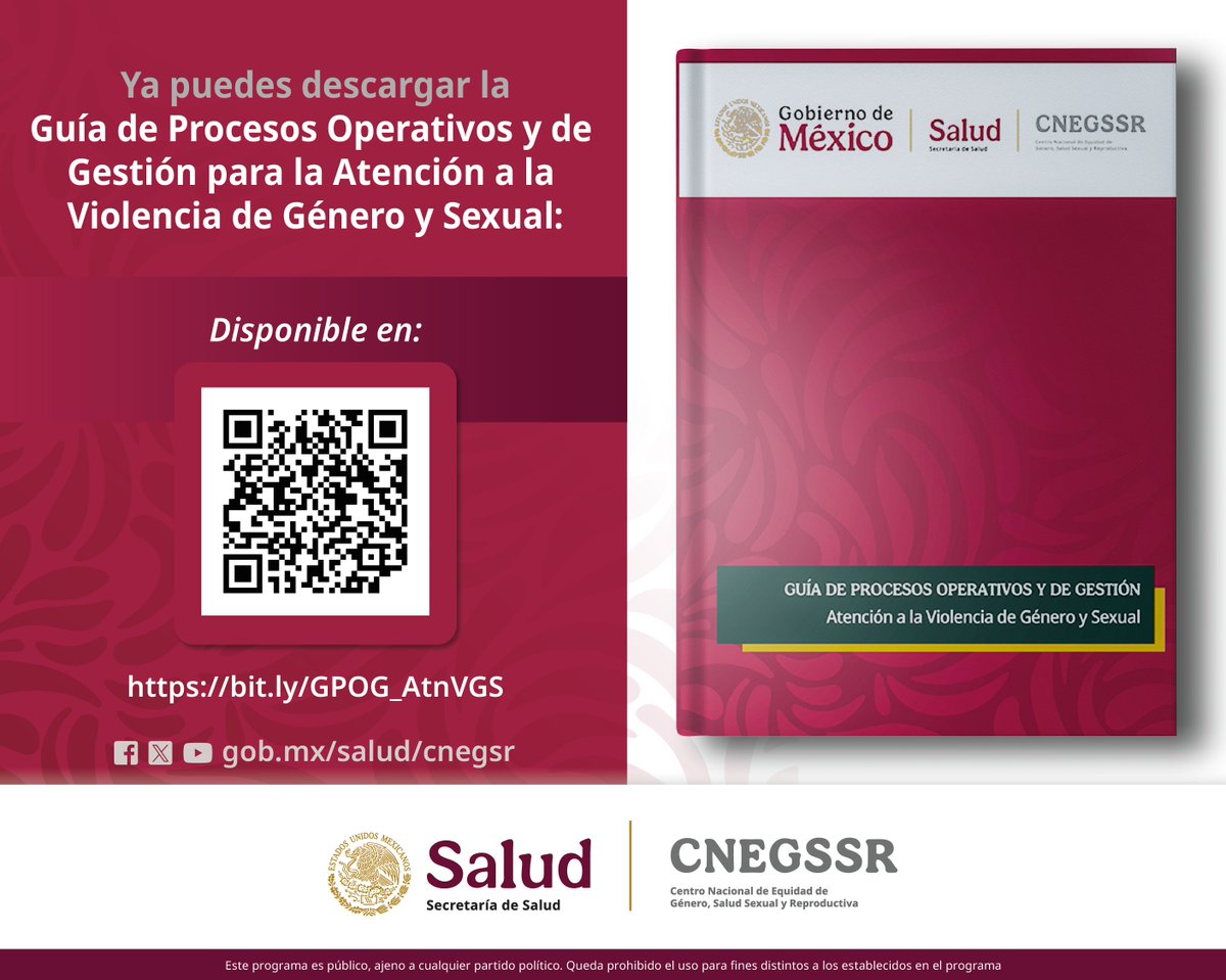 CNEGSSR's tweet photo. 🚑👩‍⚕️ Si eres personal de salud y quieres conocer los criterios operativos y de gestión para brindar una atención integral y oportuna en casos de violencia de género y sexual, consulta esta guía obligatoria para todas las instituciones del Sector Salud 📄👉 https://t.co/XAeUUqgyJ5 https://t.co/sv13KR5CLO