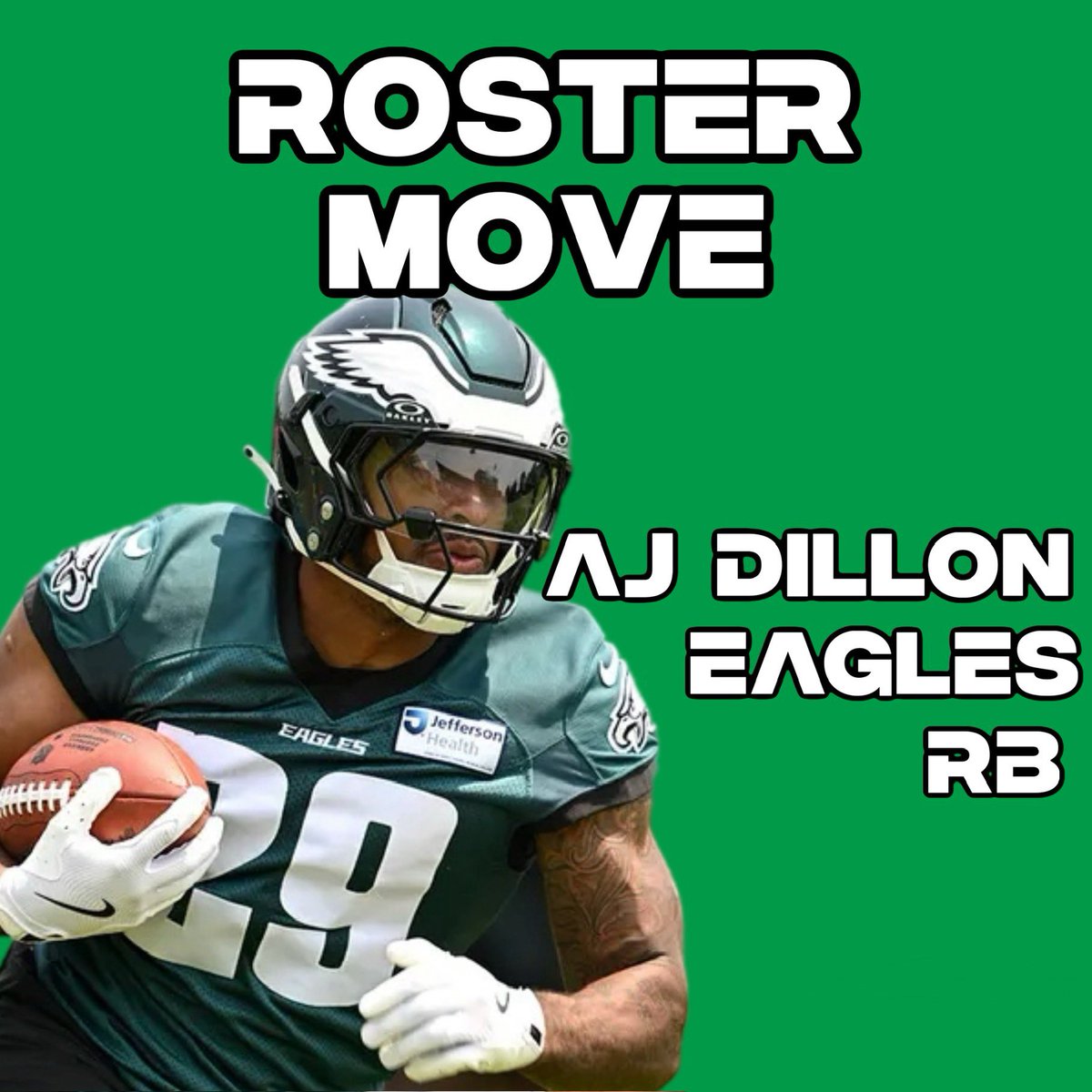 Uptown_Pines's tweet photo. Official Pines Update:

AJ Dillon has been claimed off waivers. Elijah Moore has been cut. https://t.co/Df46H59fCq