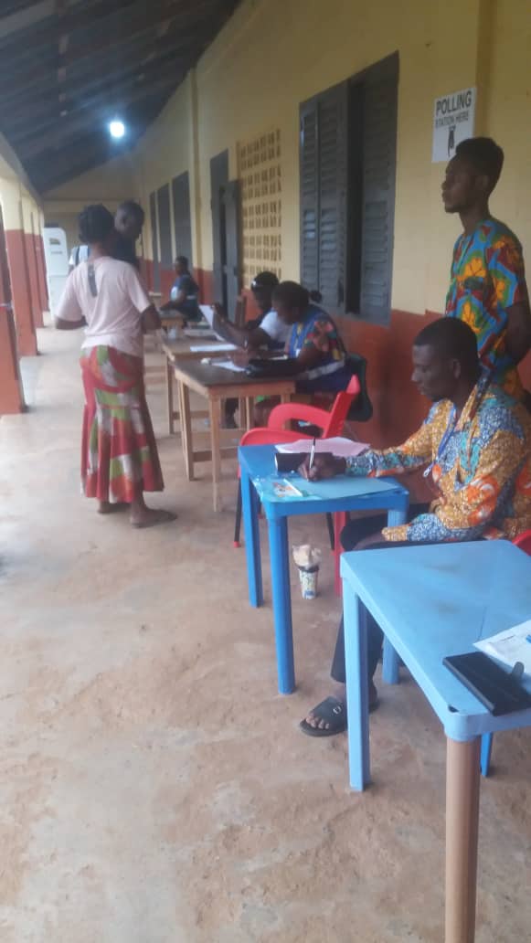 AEI at Akwatia by election.
Akwatia presby J HS polling station.