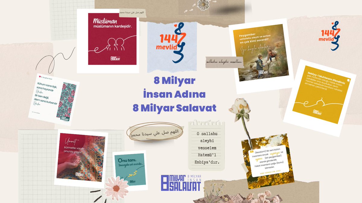 Gönüllerimize gerçek sevgiyi tattıralım, En Sevgiliye Hz. Muhammed Mustafa Efendimize (SAS) salavat getirelim.
Allahümme salli ala seyyidina Muhammed 
#Mevlid1447