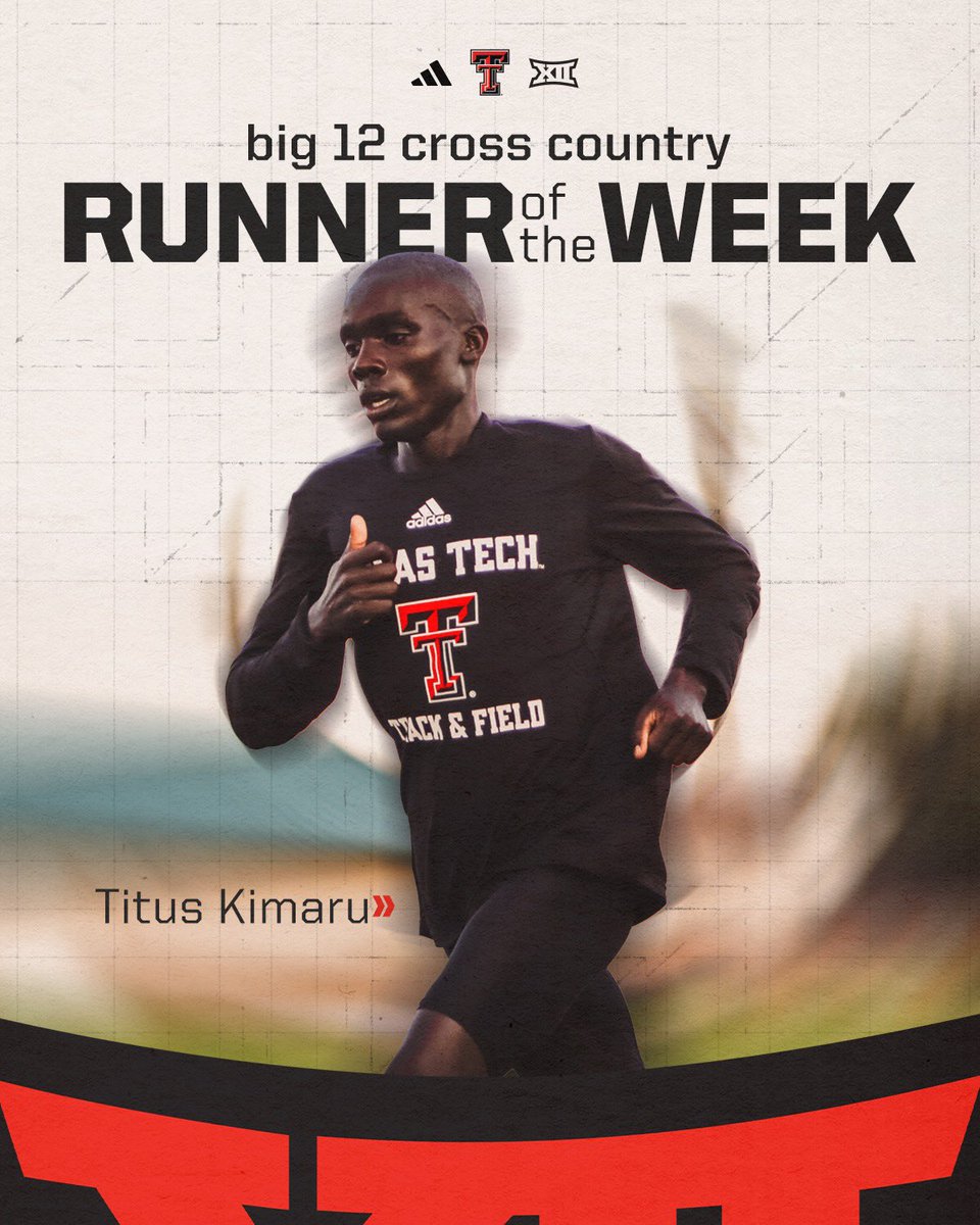 Congrats to Titus on being named the <a href="/Big12Conference/">Big 12 Conference</a> Runner of the Week!

His first career weekly honor 🤝