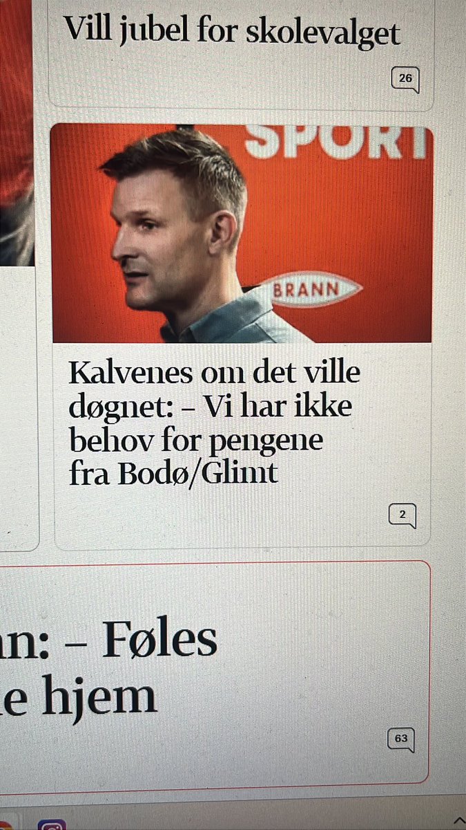 GerhardFeather's tweet photo. @BrannXtra Og så denne herlige overskriften fra høvdingen selv 🤩🤩👏👏 https://t.co/0IEuQiwUbx