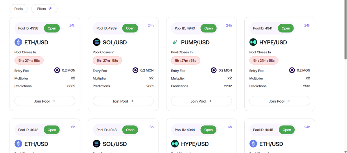 NeverMindwithmy's tweet photo. 🌊 Explore @Castora_xyz  on @monad !
Castora brings price prediction pools to the Monad testnet where you can:
Just easy #MON farming - yeeeah 
You don't need to guess the price exactly - it's enough to  gues the direction

👉 Check it out: https://t.co/UonM3TIBvg https://t.co/VnOC5lLw1Q