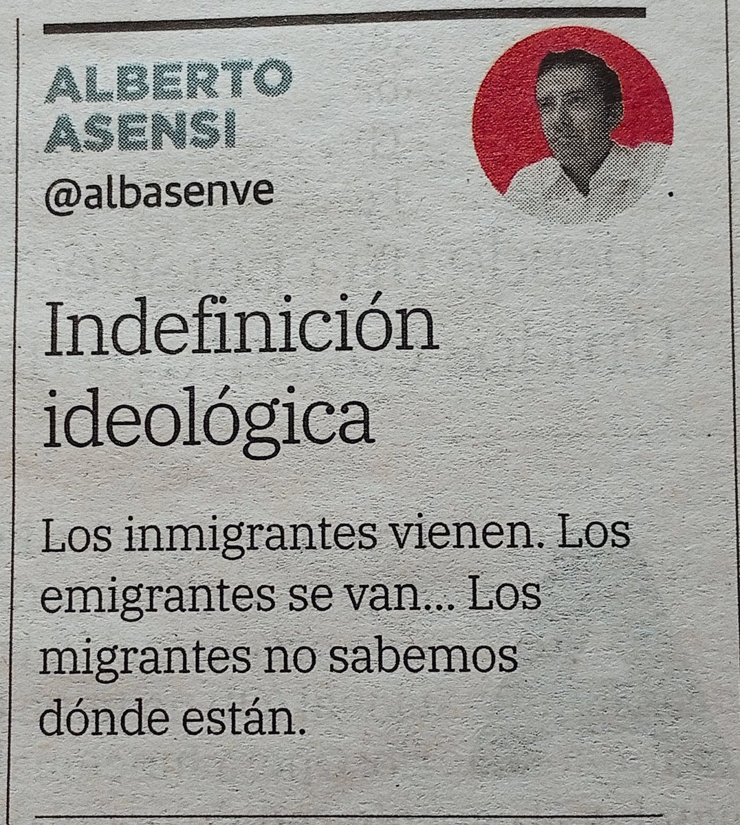albasenve's tweet image. En @lasprovincias de papel del 2 de septiembre de 2025 #Indefiniciónideológica #inmigración #migración