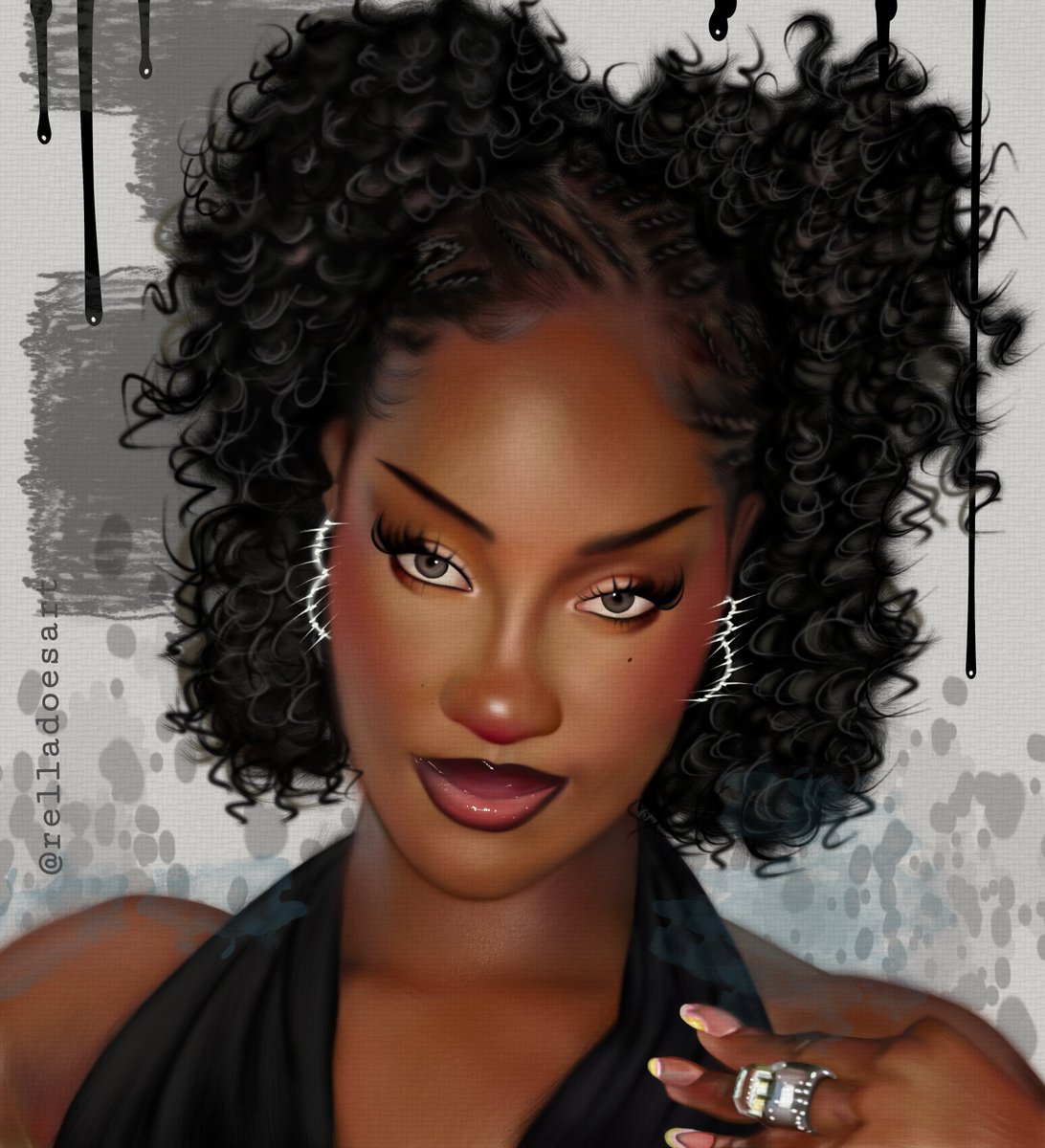 Hi <a href="/temsbaby/">TEMS</a> please assist me with an iPad for my digital art 🥹.... here's a painting of you I made..I hope you like it ❤️

Please help me tag her and repost 🥹