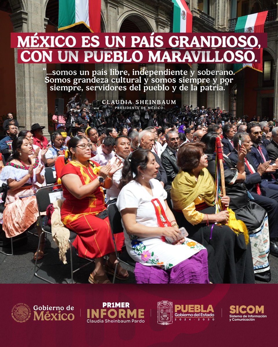 SICOM (@sicompue) on Twitter photo 🇲🇽 ¡México tiene un pueblo trabajador y extraordinario! ✨
Al concluir el #Pr1merInforme, la presidenta <a href="/Claudiashein/">Claudia Sheinbaum Pardo</a> resaltó que la transformación avanza: menos pobreza, más derechos, ciencia e innovación, mayor inversión y un gobierno cercano que piensa en el pueblo, fortalece 🇲🇽 ¡México tiene un pueblo trabajador y extraordinario! ✨
Al concluir el #Pr1merInforme, la presidenta <a href="/Claudiashein/">Claudia Sheinbaum Pardo</a> resaltó que la transformación avanza: menos pobreza, más derechos, ciencia e innovación, mayor inversión y un gobierno cercano que piensa en el pueblo, fortalece