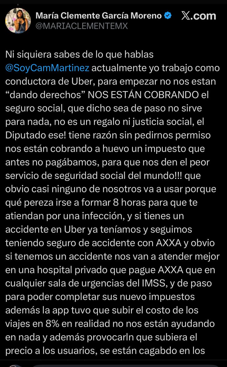 Por culpa de <a href="/SoyCamMartinez/">Cam Martínez</a> , tengo que estar de acuerdo con María Clemente. 

Grítaloooooo, <a href="/MARIACLEMENTEMX/">María Clemente García Moreno</a> 

Me encanta cuando eres sensata.