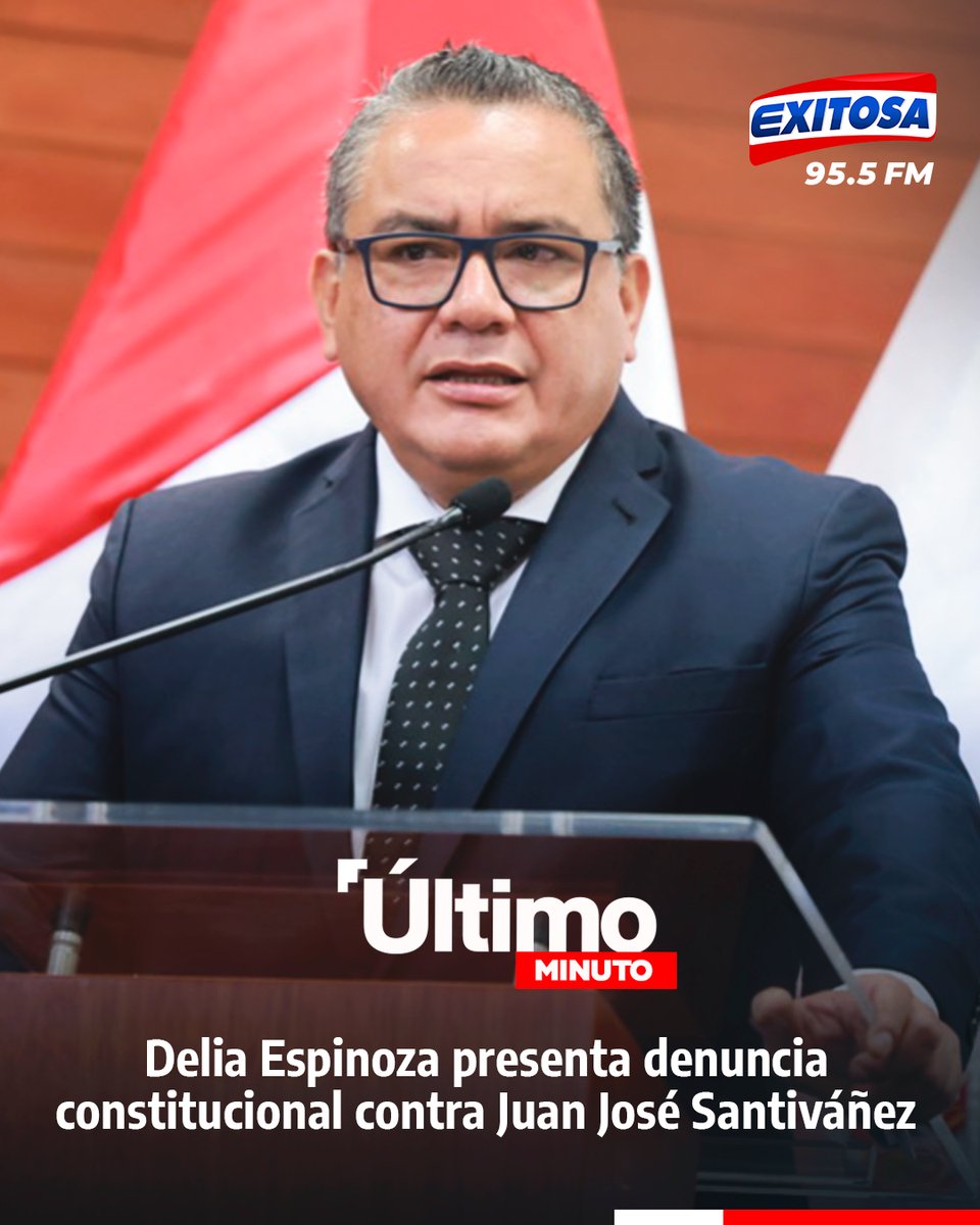 exitosape's tweet photo. 🔴🔵 #LOÚLTIMO | La fiscal de la Nación, Delia Espinoza, presentó una denuncia constitucional contra el ministro de Justicia, Juan José Santiváñez, por el presunto delito contra la administración pública en la modalidad de negociación incompatible o aprovechamiento indebido del cargo.

🌐Más información en: https://t.co/uuf79v17Wp