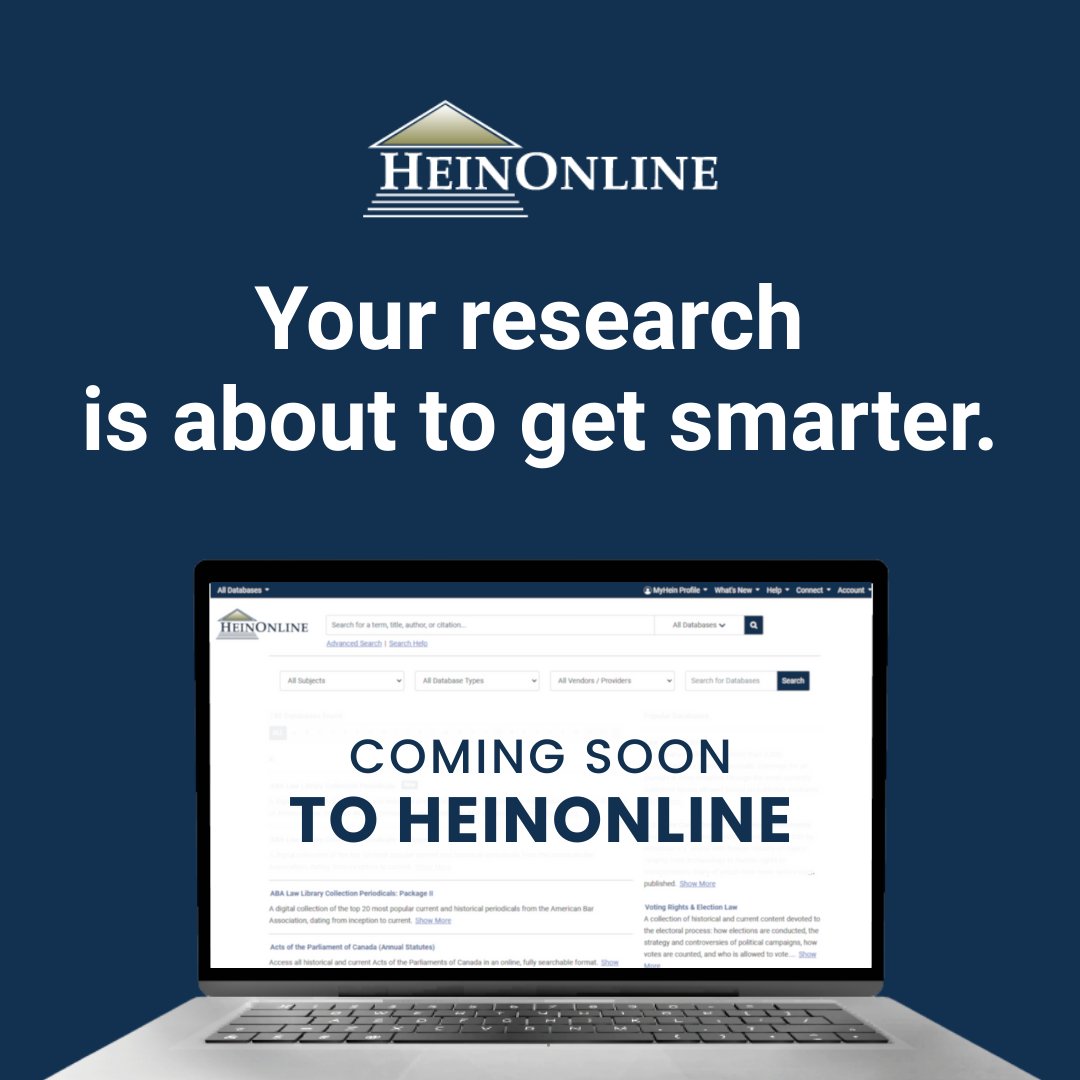 HeinOnline's tweet image. Coming Soon to HeinOnline: Smarter Search. Deeper Insights. Imagine scanning AI-generated article summaries before opening a single result. This fall, that becomes a reality.

👀 Sneak a peek: mailchi.mp/wshein/smarter…

#HeinOnline #ComingSoon #SmartResearch