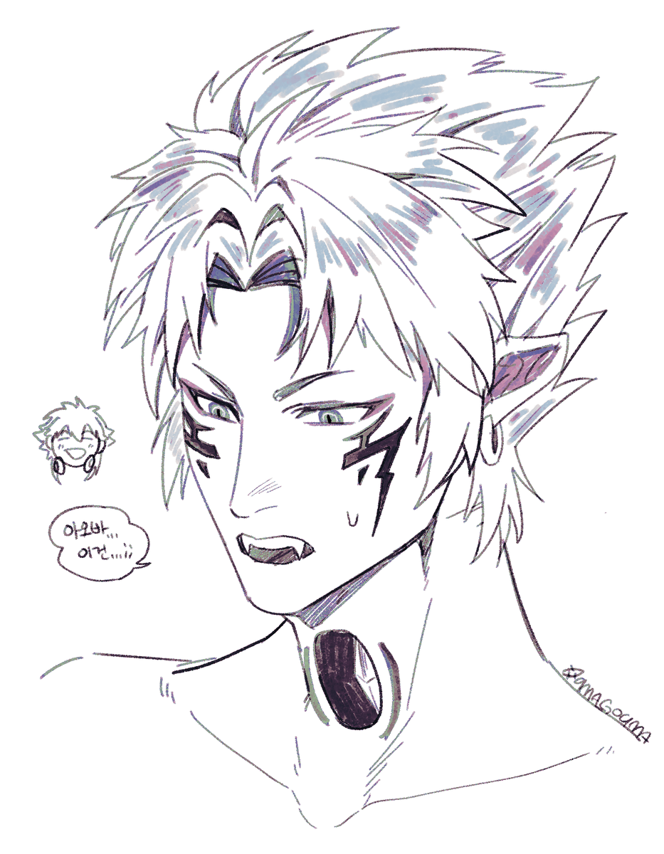 #dmmd #ドラマダ 
입마개 착용한 렌이 보고싶었을뿐...
단발머리로 그리려니 뭔가..뭔가 양심에찔려서(?)