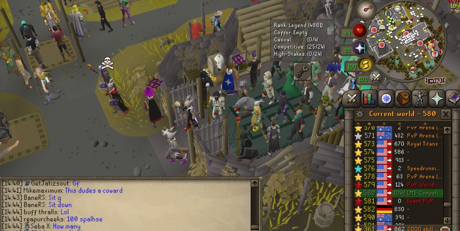 Just for reference, the following day after the bots glitched out and started spamming.

This isn't a few bots, this was more than half the world comprised of bots - and theres still bots left in the world, it's just a different farm