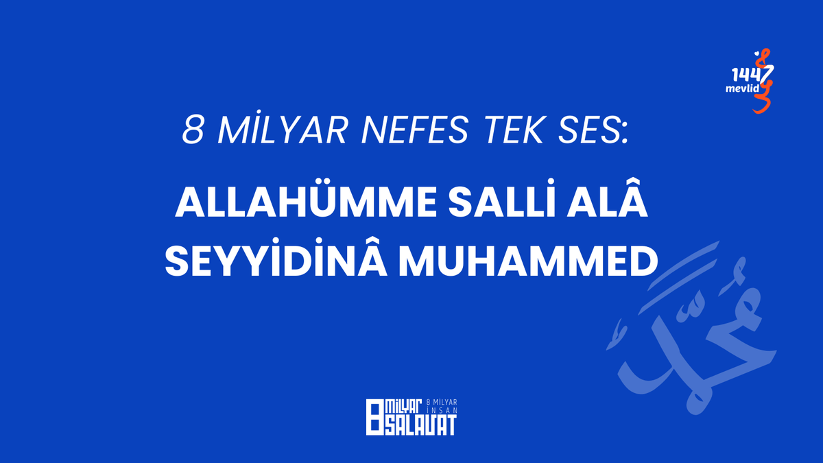 Kalplerimizi O’nun sevgisiyle aydınlatalım,
Efendimiz Hz. Muhammed Mustafa’ya (SAS) salât ü selâm getirelim.
Allâhümme salli alâ seyyidinâ Muhammed.
#Mevlid1447