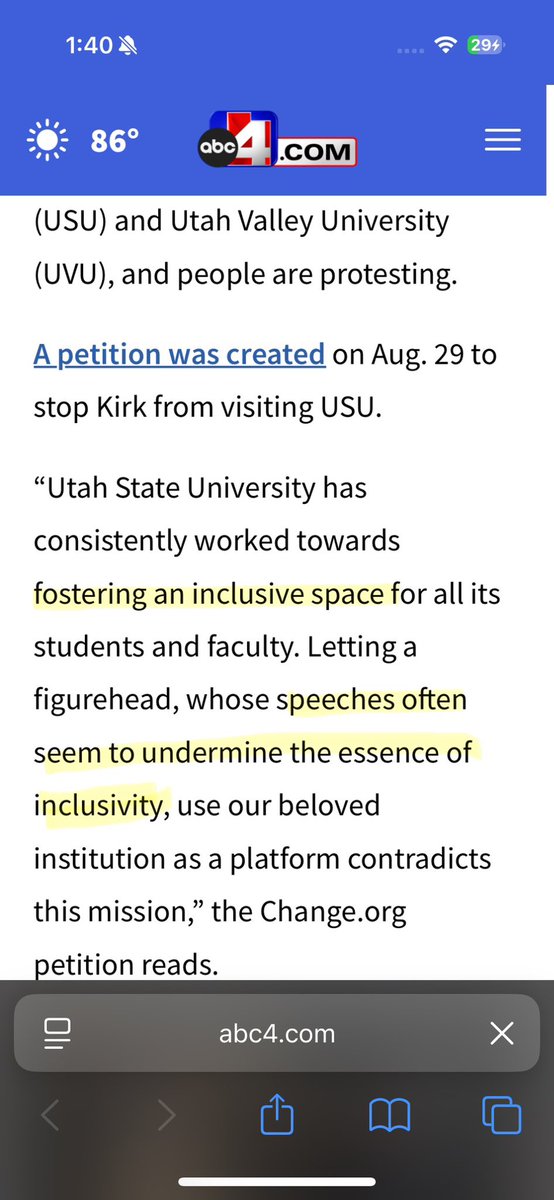 BasedMikeLee's tweet photo. The students protesting @charliekirk11’s visit seem to think “inclusivity” describes “an atmosphere in which woke assumptions are never questioned”

It doesn’t mean that 

Repost if you agree https://t.co/DXRZTK4VBs