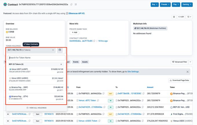 Satoshi Talks (@satoshi_talks) on Twitter photo β οΈ A user of <a href="/VenusProtocol/">Venus Protocol</a> lost ~$27M in crypto to a phishing scam.
How it happened:
Victim approved a malicious tx
Attacker drained funds to wallet 0x7fd8...202a
Reminder: a USER mistake β not Venus itself
Stay safe. Always double-check approvals. β οΈ A user of <a href="/VenusProtocol/">Venus Protocol</a> lost ~$27M in crypto to a phishing scam.
How it happened:
Victim approved a malicious tx
Attacker drained funds to wallet 0x7fd8...202a
Reminder: a USER mistake β not Venus itself
Stay safe. Always double-check approvals.